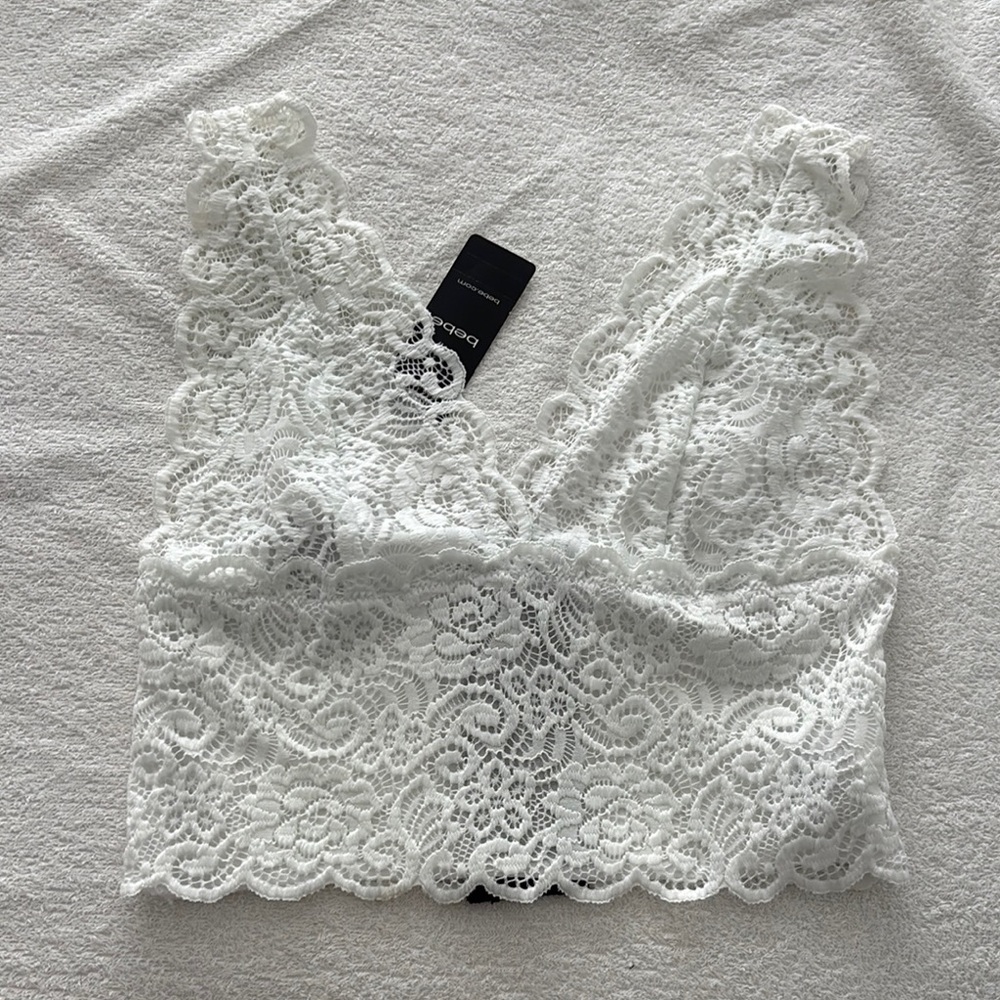 White Lace Tank by bebe